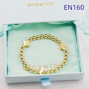 Newton Gold Cross Beaded Bracelet